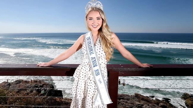 Rachael Evren won one of the world's most elite beauty pageantry International Junior Miss at age 19. Picture: Richard Gosling