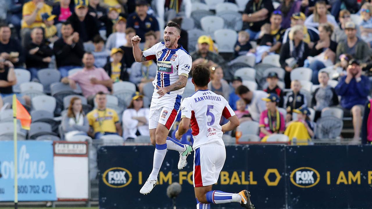 Roy O'Donovan announced his arrival at the Jets in fine style. AAP Image/Darren Pateman