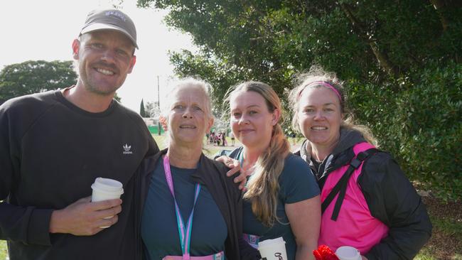 Ory Tattam (left), Tracy Tattam, Alana Dunn and Tiani Tattam at the Mother's Day Classic Toowoomba fun run at Middle Ridge Park, which raised money for breast and ovarian cancer research.