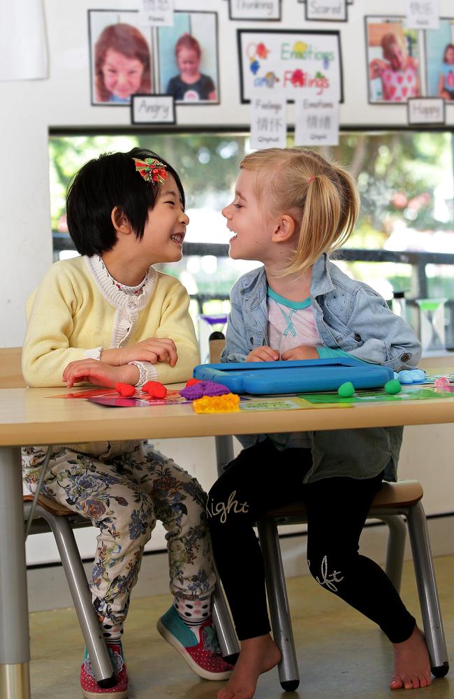 Kids learn Mandarin in a fun way at Brookvale Children's Centre Preschool. Picture: Troy Snook