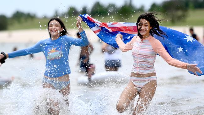 Sisters Alannah and Charlotte Sweeney at Penrith last Australia Day. Picture: Jeremy Piper