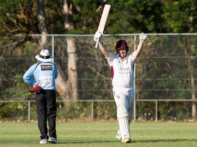 Scott Griffin celebrates another milestone. Picture: Berowra CC