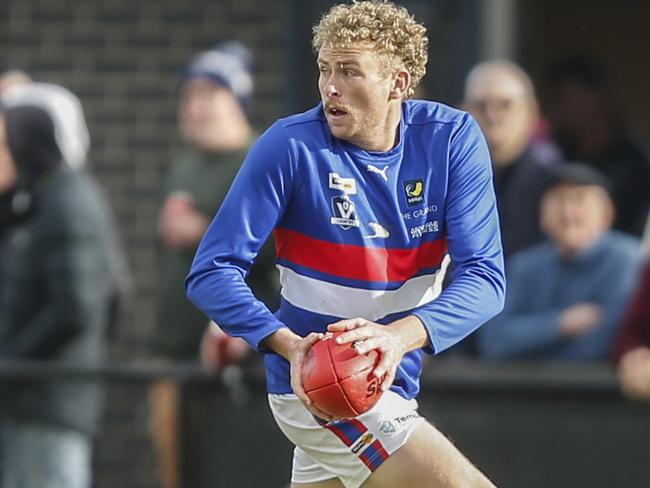 Mornington spearhead Jackson Calder has kicked 42 goals in eight games this season. Picture: Valeriu Campan