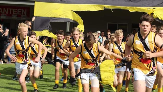 Junior footballers at the Angle Vale Community Sports Centre. Picture: Playford Council