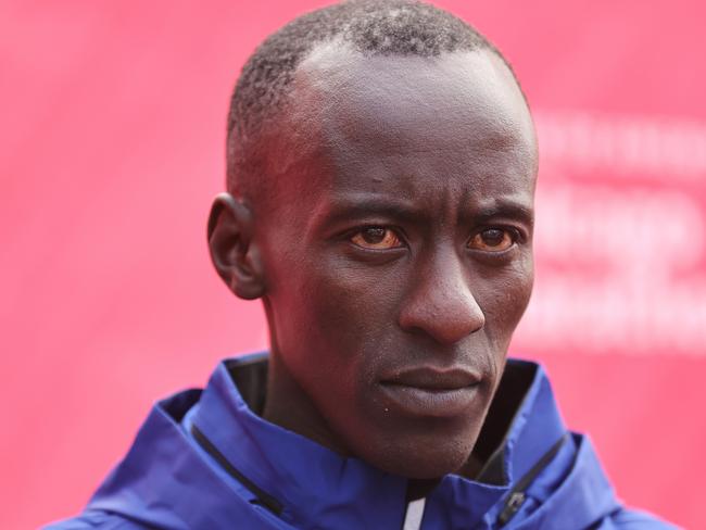 CHICAGO, ILLINOIS - OCTOBER 08: Kelvin Kiptum of Kenya looks on after winning the 2023 Chicago Marathon professional men's division and setting a world record marathon time of 2:00.35 at Grant Park on October 08, 2023 in Chicago, Illinois. (Photo by Michael Reaves/Getty Images) Men's marathon world record holder, Kelvin Kiptum, 24, has died in a road accident in his home country alongside his coach, Rwanda's Gervais Hakizimana.