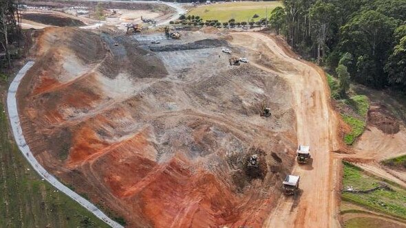 An aerial view between Bruxner Park Rd and West Korora Rd.