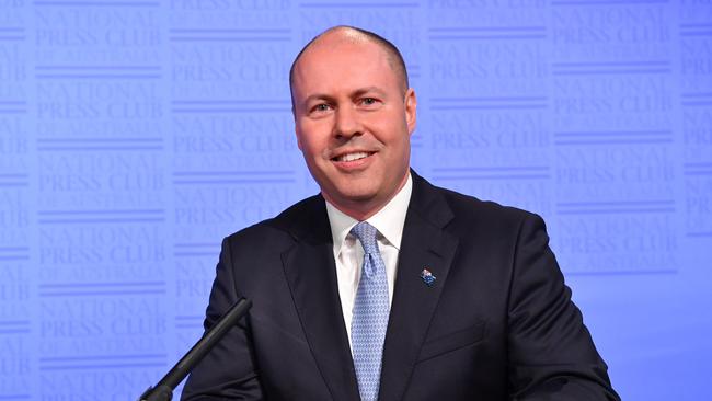 Treasurer Josh Frydenberg urged the states and territories to dig deep and spend more, during a National Press Club address in Canberra. Picture: Getty Images