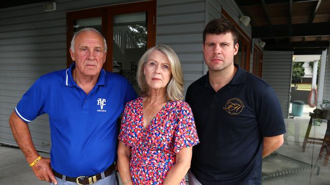 Ascot residents Peter and Kim Falvey and there son Michael Falvey were woken in the early hours of this morning with three people trying to break-in to their Rupert terrace home. Ascot Friday 21st April 2023 Picture David Clark