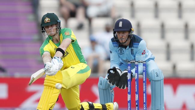 Steve Smith has been in stunning form in Australia’s World Cup warm-up games. Picture: AP