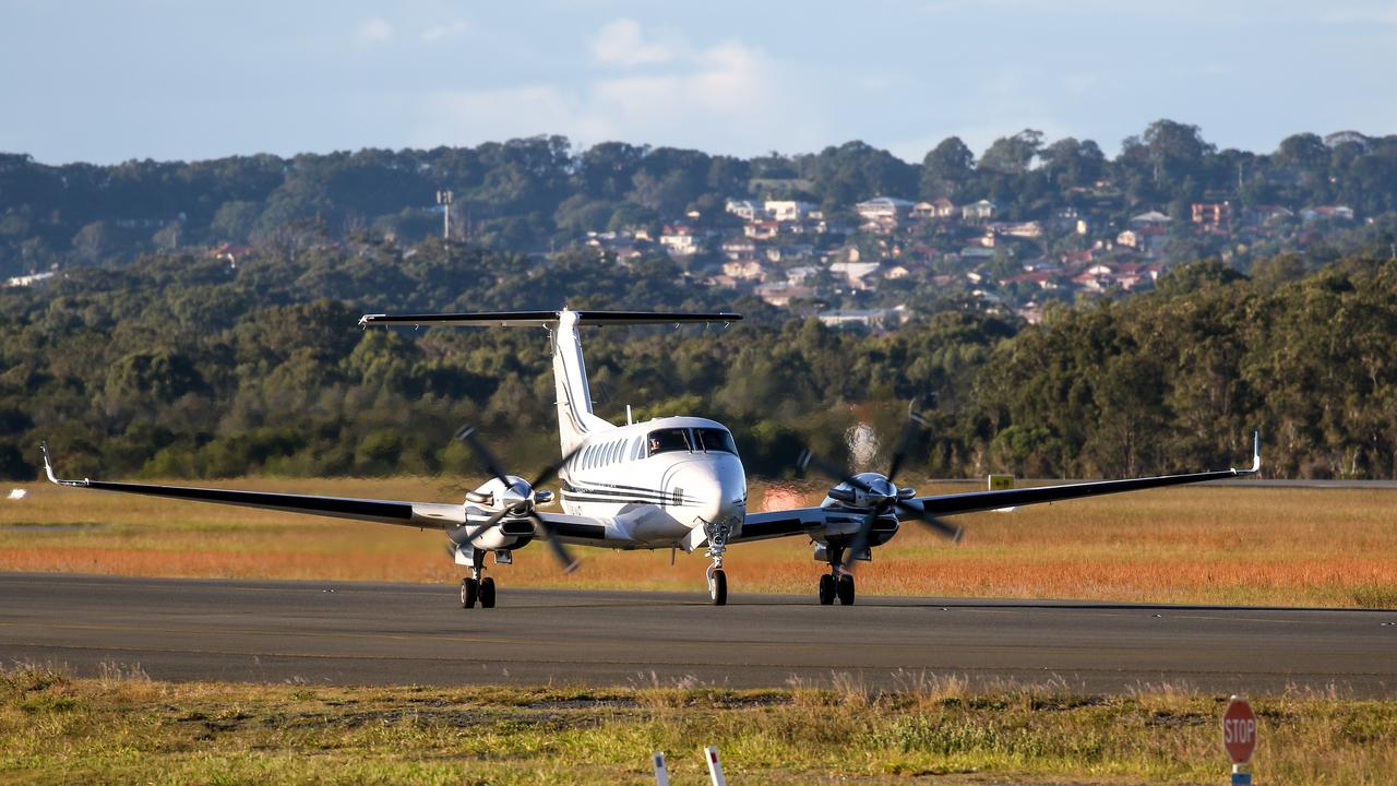 Taxing along the runaway at Gold Coast Airport. Photo: Chris Barnes