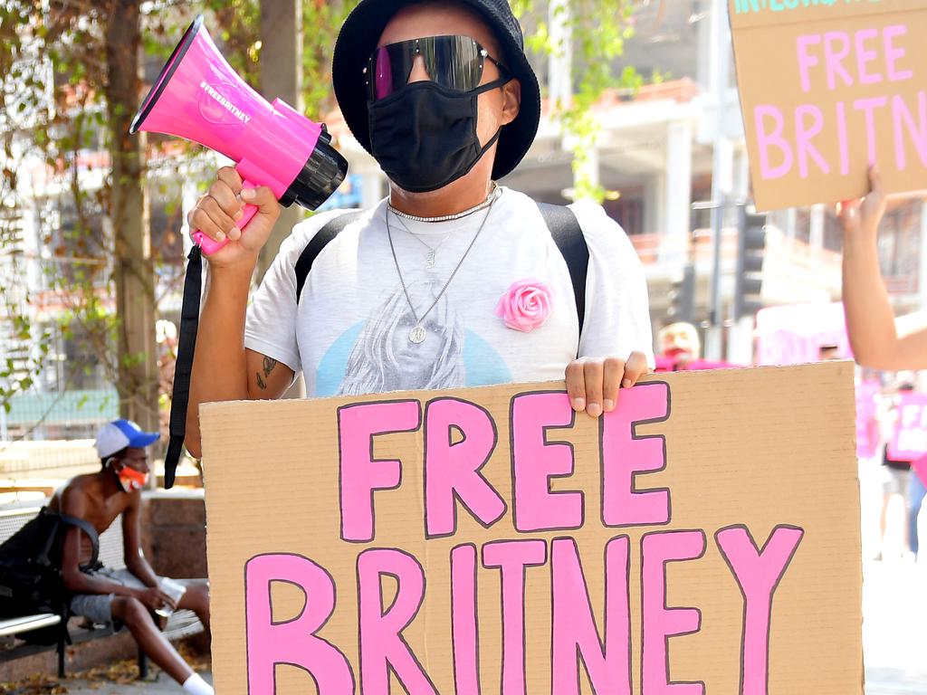 In September, Spears’ supporters gathered for a #FreeBritney protest. Picture: Matt Winkelmeyer