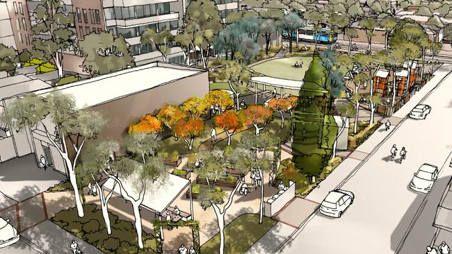 The 2D plans for the West St park as shown at council’s community event recently. Source: Supplied