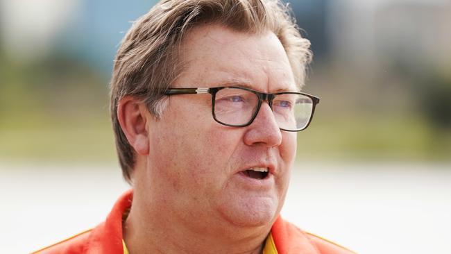 Suns list manager Craig Cameron speaks to media during a Gold Coast Suns press conference at Albert Park Lake in Melbourne, Monday, October 14, 2019. The Suns announced a contract extension for Ben King, signing with the club until the end of 2022. (AAP Image/Michael Dodge) NO ARCHIVING