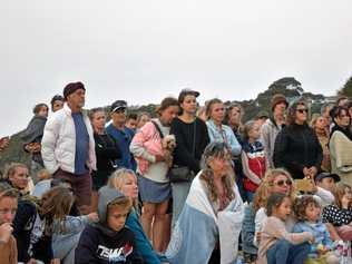 COMMUNITY GATHERS FOR THEO: Over 200 people light a candle for missing backpacker Theo Hayez. Picture: Amber Gibson