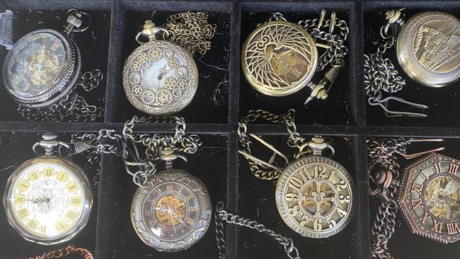 Some gorgeous antique pocket watches being sold at the fair. Picture: Niki Iliagoueva