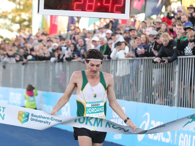 Gold Coast Marathon Saturday.Photo at Southern Cross University 10km Run.Winner Jordan Gusman.Photo by Richard Gosling