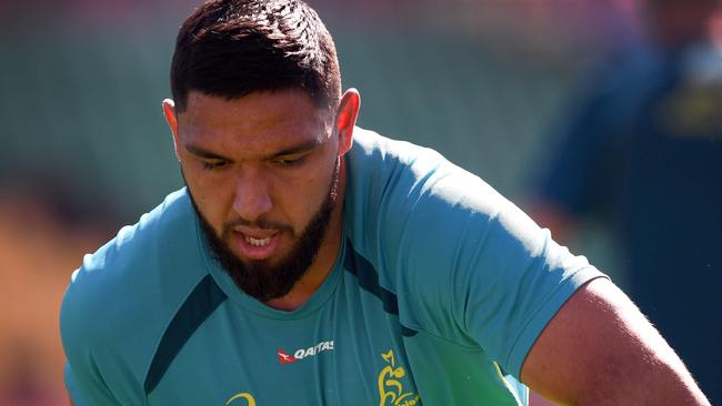 Curtis Rona training with the Wallabies on Thursday ahead of Saturday’s Bledisloe Cup Test in Sydney.