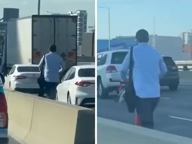 A man has stunned commuters in peak hour traffic.