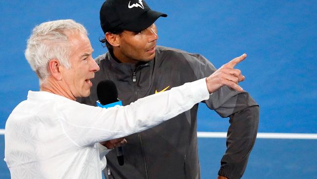 Rafael Nadal had an interesting interview with John McEnroe. Picture: AFP Photo 