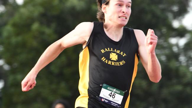 Cooper Sherman competing for the Ballarat Harriers last weekend. Picture: Nev Owens.