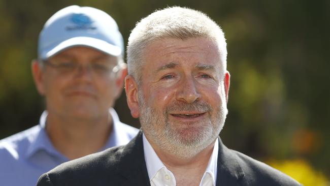 Communications Minister Mitch Fifield speaks to media. Picture: AAP/Daniel Munoz