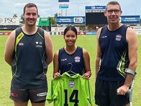 Young female umpire Lumyai Eager will make her NTFL Premier League debut in the Tiwi v Wanderers Round 18 clash at TIO Stadium on February 20 2021. Picture: AFLNT Media