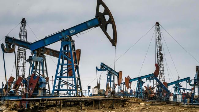 Global storage reaching capacity “could see Brent experience the same fate at WTI,” Credit Suisse analyst Saul Kavonic said. Picture: Mladen Antonov/ AFP.