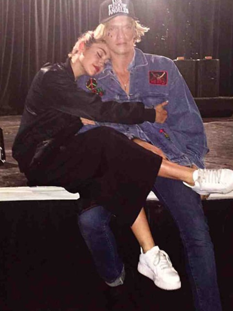 Miley Cyrus and Cody Simpson. Picture: Instagram