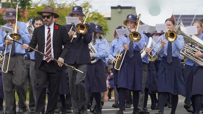 Kingaroy State High School band at the Anzac Day parade 2024. The figures revealed Kingaroy State High School had a higher gross income than any other school in the South Burnett region.