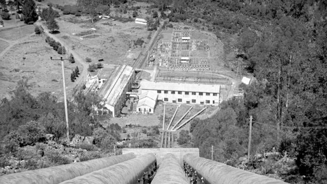 File picture 11th February 1995, Waddamana Power Station and museum taken from the top of the massive water pipes that connected the station to the Penstock water storage.