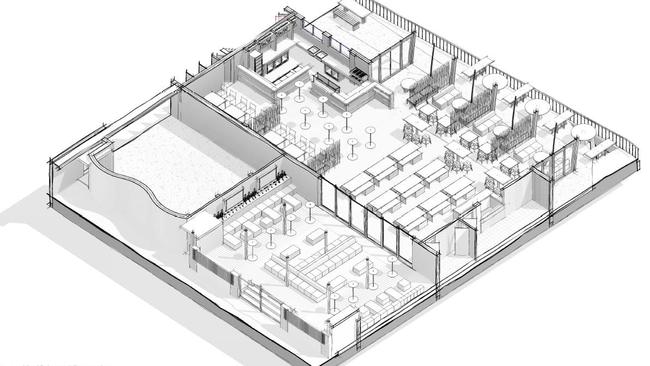 The proposed internal design of the Port Vista restaurant. Picture: Port Vista Pty Ltd