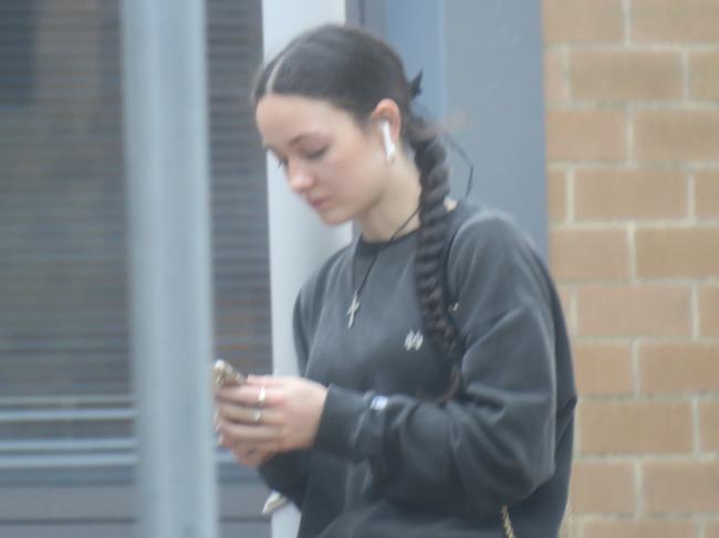 Batty, 20, of San Remo, arriving at Wyong Local Court where she pleaded guilty to mid range drink-driving after police noticed her speeding on the Pacific Highway. Picture: NewsLocal