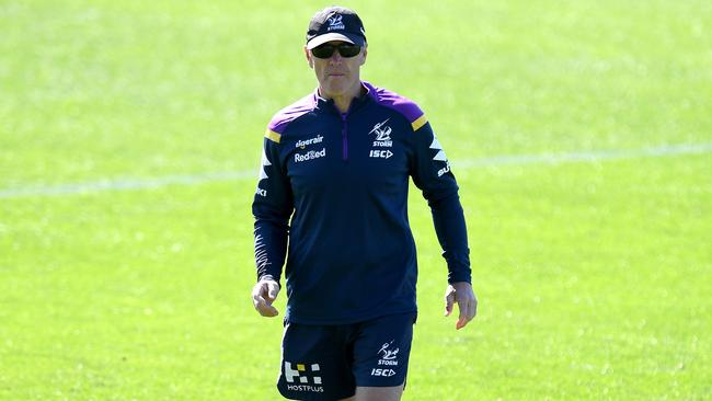 Melbourne Storm coach Craig Bellamy will chalk up 20 years as the club’s head coach if he can be persuaded to sign a contract extension to 2022. Picture: Getty Images