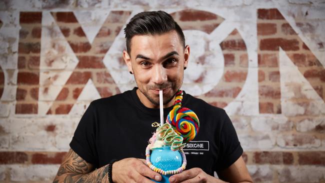 Azote Dessert Bar director and 50sixone owner Simon Flocco with one of his signature milkshakes. Picture: Matt Loxton