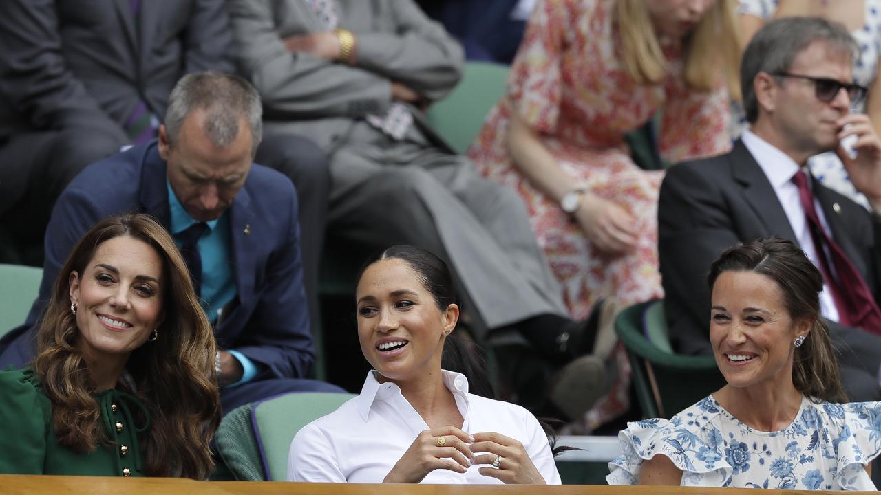 The Duchesses smiled and chatted throughout the match. Picture: AP Photo/Kirsty Wigglesworth