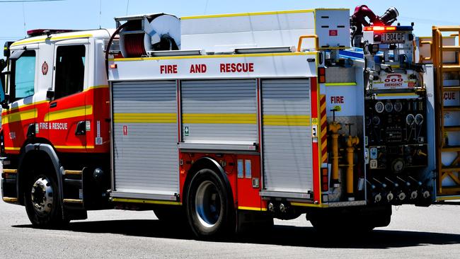 Queensland Fire Department (QFD) crews responded to reports of a potentially severed gas line in the Townsville CBD on Wednesday morning. Picture: Cameron Bates