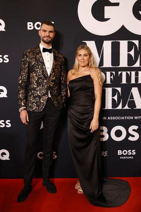 Isaac Humphries and sister Claudia at the GQ Men of the Year at Crown Sydney. Picture: Jonathan Ng