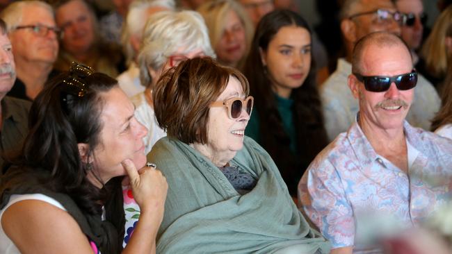 Patricia Mossop (centre), at her husband Brian Mossop’s funeral. Picture: Richard Gosling