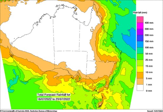 The southeast coast is forecasting a potentially significant drop of rain next week.