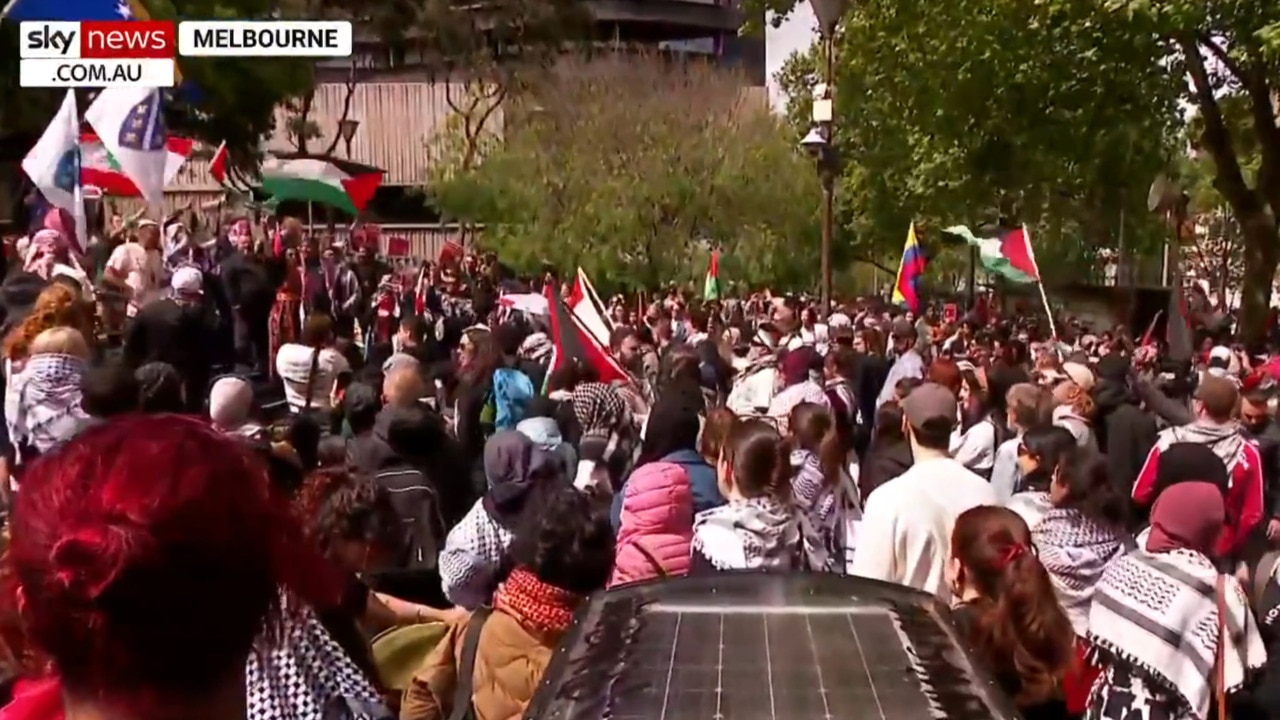 Protesters rally in Sydney and Melbourne on the eve of October 7