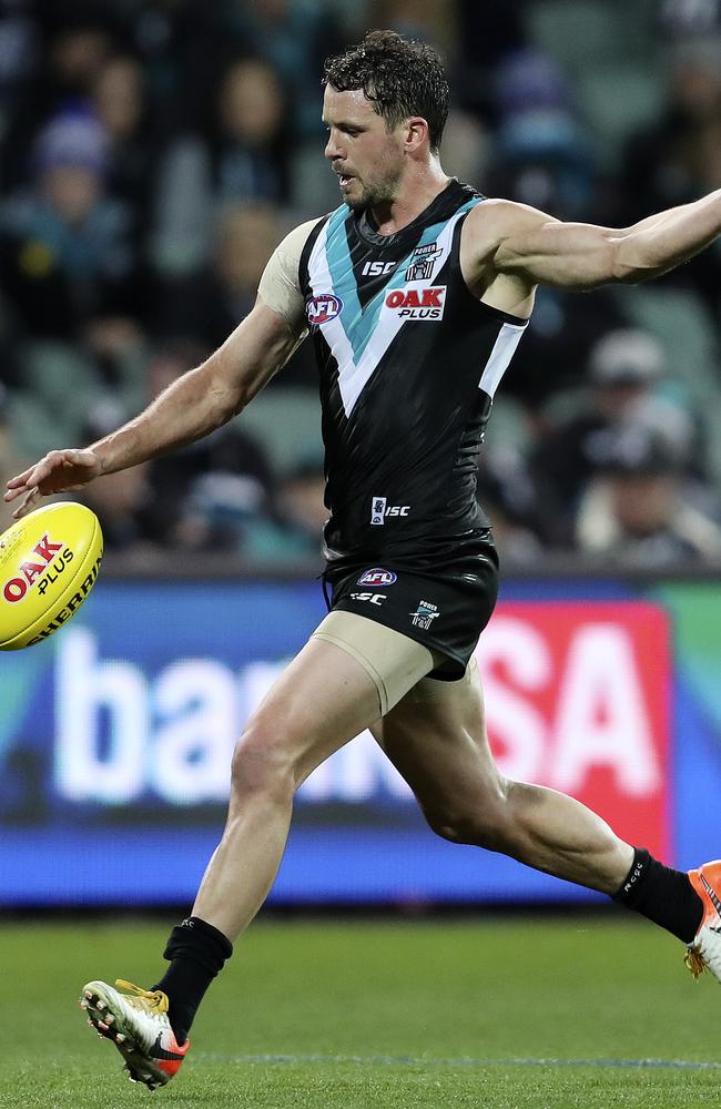 Travis Boak has signed a two-year contract extension with Port Adelaide. Picture: Sarah Reed