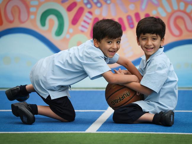 The boys look forward to playing sports together at recess and lunch time. Picture: David Caird