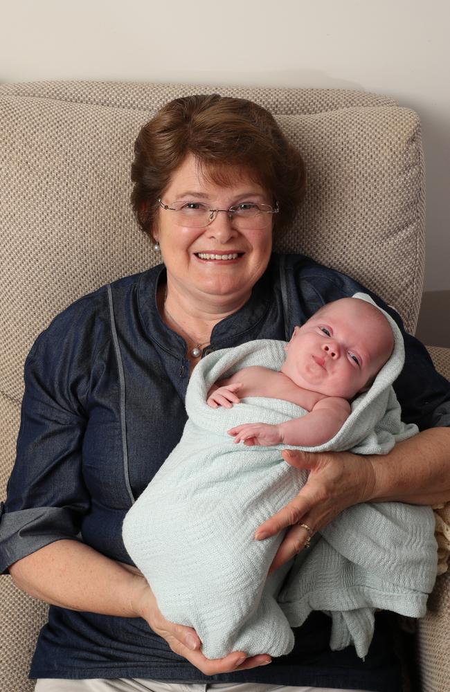 Kaylene Winnem with her grandson. Photographer: Liam Kidston.