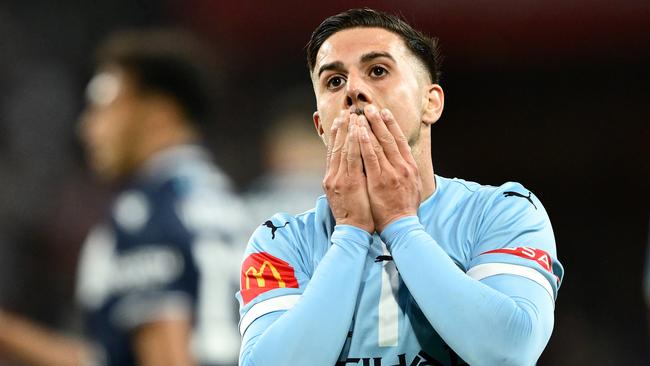 Melbourne City star Marco Tilio remains sidelined and will miss Saturday night’s derby. Picture: Quinn Rooney/Getty Images