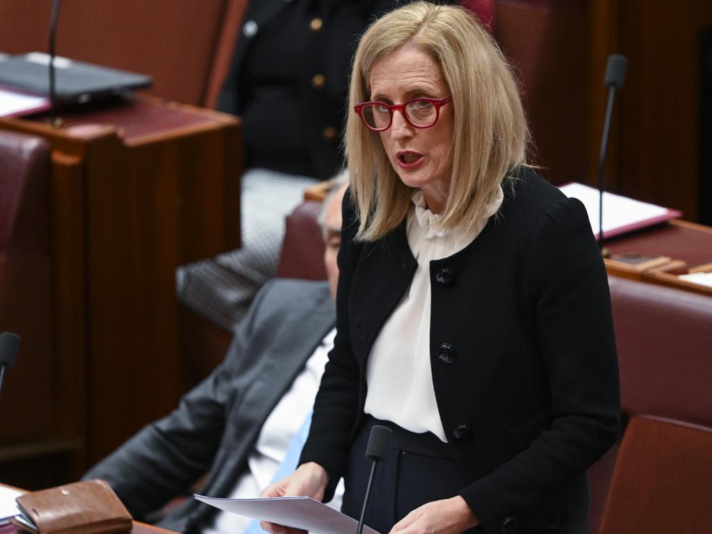 Senator Katy Gallagher has made a statement in the Senate at Parliament House in Canberra. Picture: NCA NewsWire / Martin Ollman