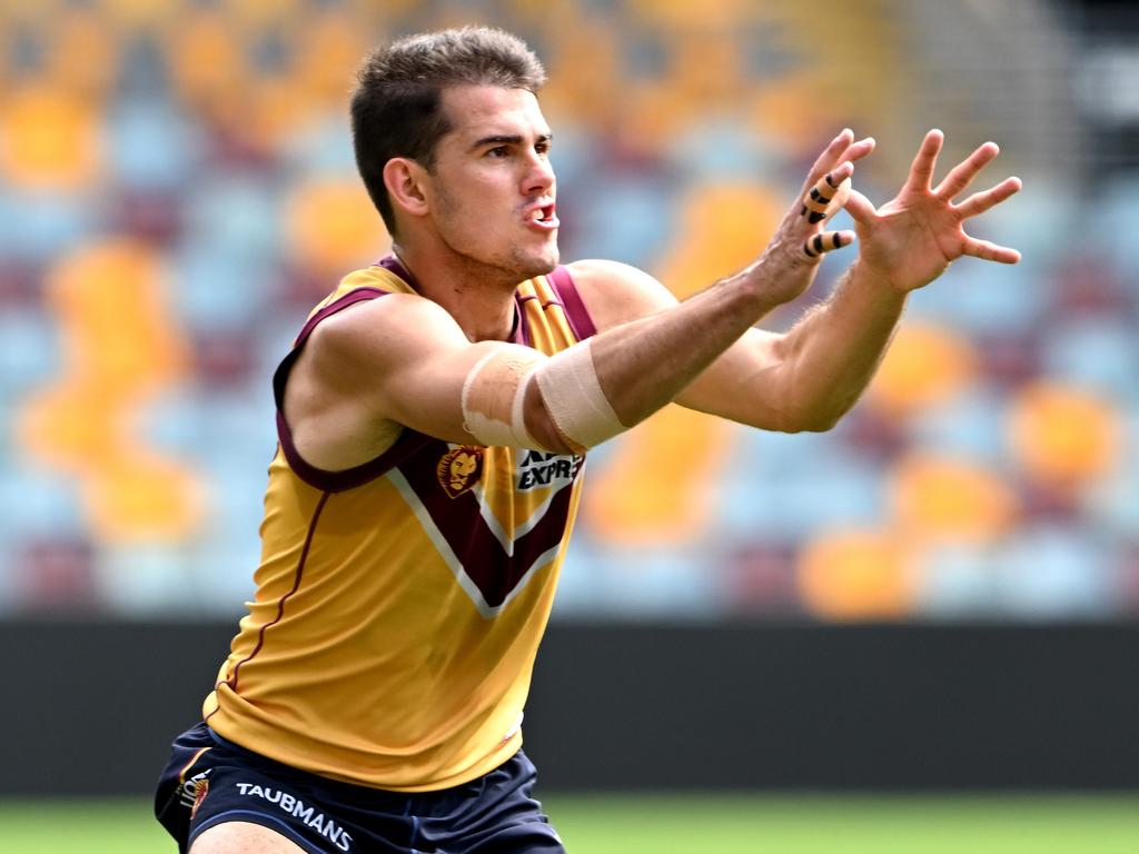 Brandon Starcevich is preparing to nullify Melbourne’s dangerous forward line. Picture: Bradley Kanaris / Getty Images