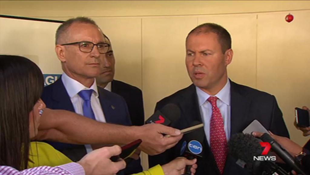 Josh Frydenberg and Jay Weatherill trade blows in fiery press conference