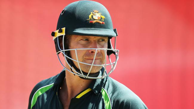 Shane Watson during Australian training at Eden Park 2 ahead of their ICC Cricket World Cup match against New Zealand in Auckland. pic. Phil Hillyard