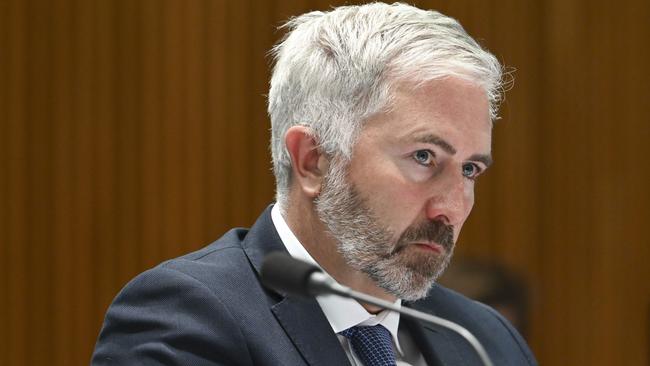 CANBERRA, Australia, NewsWire Photos. May 31, 2024:  Senator Anthony Chisholm appears before Senate Estimates at Parliament House in Canberra. Picture: NewsWire / Martin Ollman