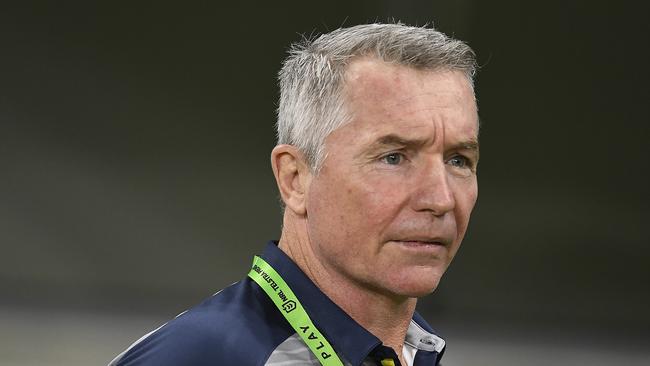 TOWNSVILLE, AUSTRALIA - JULY 09: Cowboys coach Paul Green looks on before the start of the round nine NRL match between the North Queensland Cowboys and the Sydney Roosters at QCB Stadium on July 09, 2020 in Townsville, Australia. (Photo by Ian Hitchcock/Getty Images)